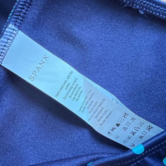 NWT Spanx Flirty Skirted Swim Bottom Size 8 Navy Splash Polka Dot Print 2680 - Picture 10 of 12